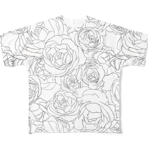 花 フルグラフィックTシャツ