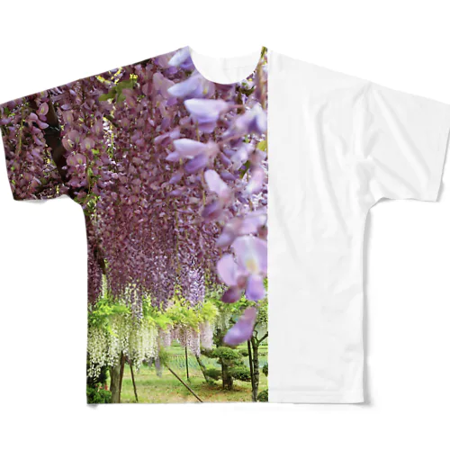 藤の花 フルグラフィックTシャツ