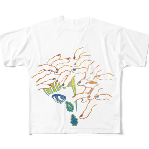 オレンジ All-Over Print T-Shirt