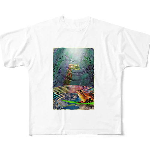 Frog imagines the world. All-Over Print T-Shirt
