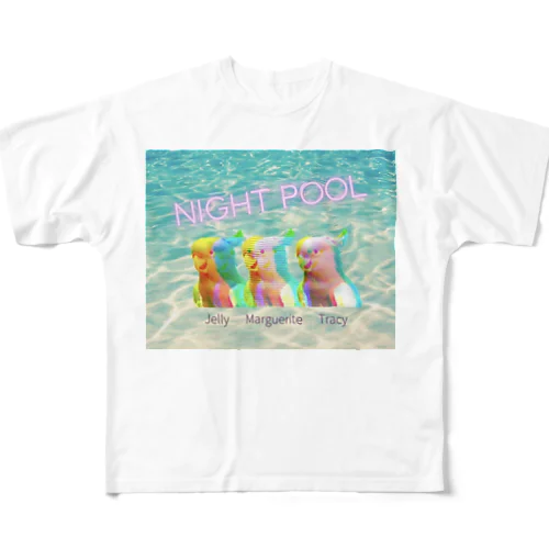 NIGHT POOL_blue All-Over Print T-Shirt