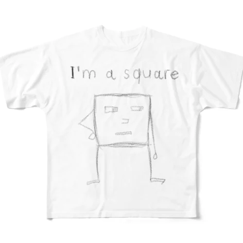 I'm a square フルグラフィックTシャツ