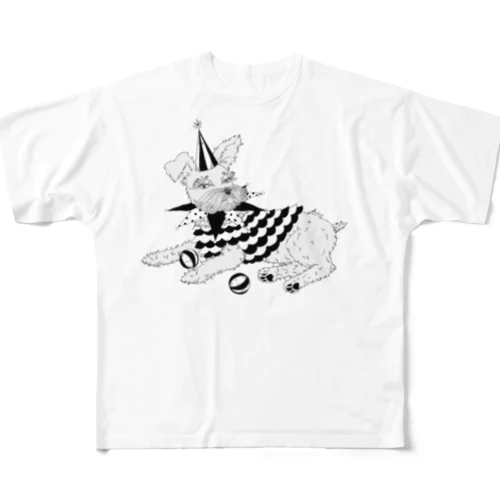 clown schnauzer フルグラフィックTシャツ