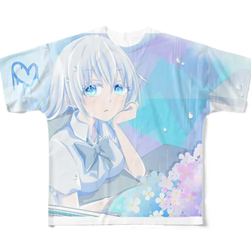 藍 フルグラフィックTシャツ