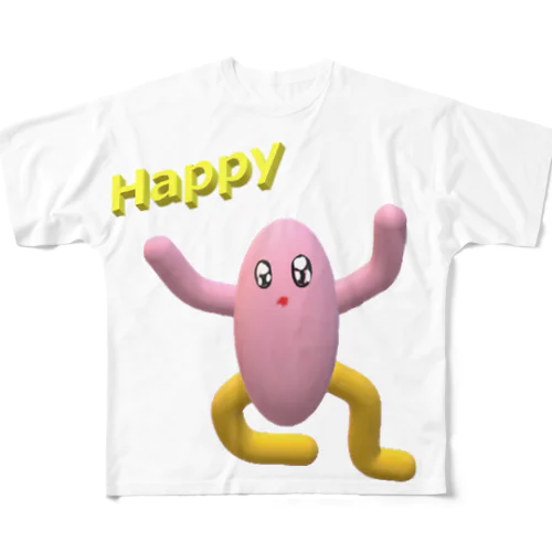 Happyさん フルグラフィックTシャツ