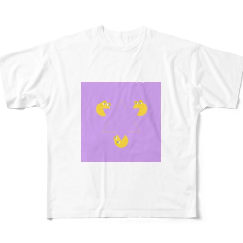 三角形を作るぱくぱくさん All-Over Print T-Shirt