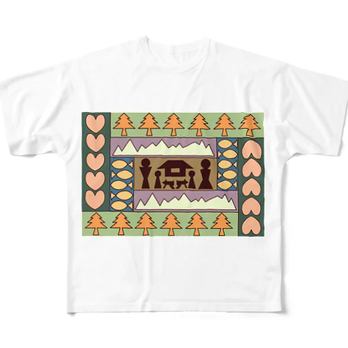 Village Ecru All-Over Print T-Shirt