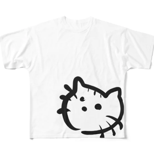 5秒で描いたネコ フルグラフィックTシャツ