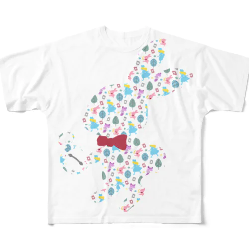 不思議の国のアリス【白ウサギ型】 All-Over Print T-Shirt