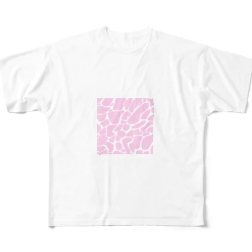 ピンク牛柄/pink cow pattern  フルグラフィックTシャツ