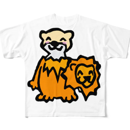 ライオン着ぐるみカワウソ All-Over Print T-Shirt