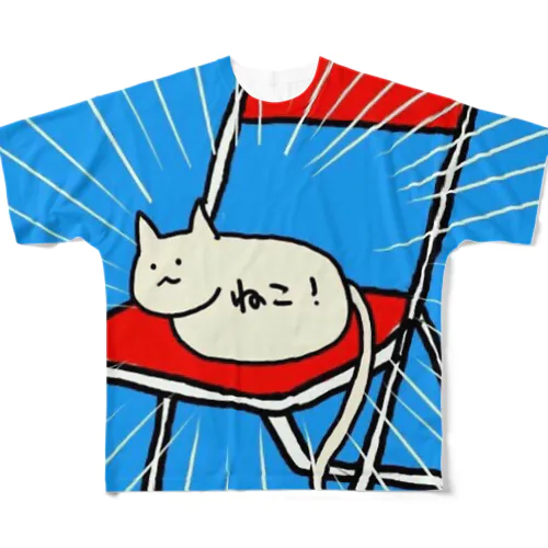 ねこ フルグラフィックTシャツ