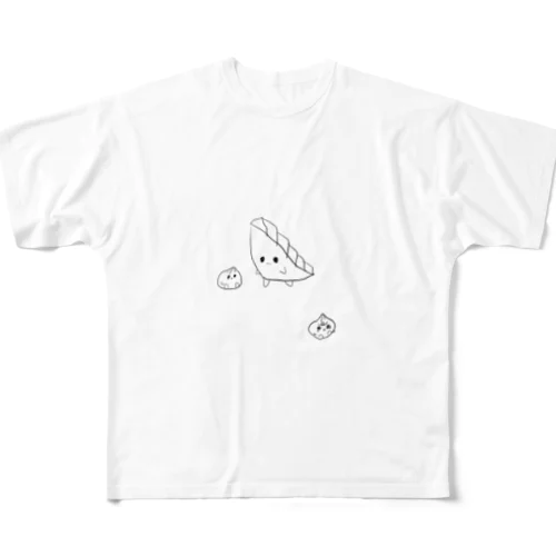 ギョウザくんと小籠包坊や フルグラフィックTシャツ