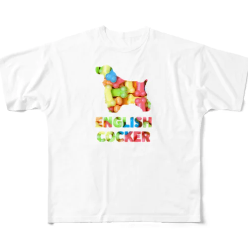 イングリッシュコッカースパニエル　骨ガム All-Over Print T-Shirt