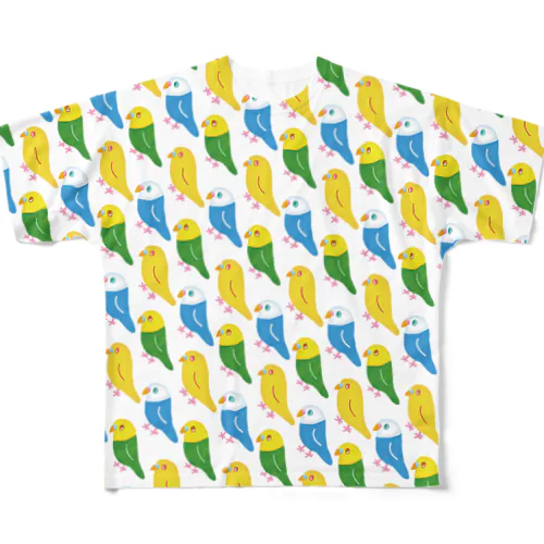 カラフルセキセイ All-Over Print T-Shirt