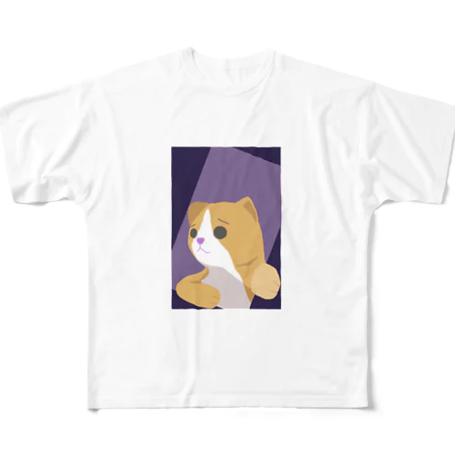 乗り出すネコっぽいナニカ All-Over Print T-Shirt