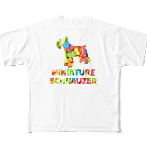 ミニチュアシュナウザー　骨ガム All-Over Print T-Shirt