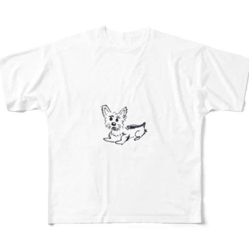 シンプルヨーキー All-Over Print T-Shirt