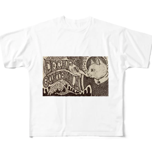 珈琲のカミサマ(2020年・ほさかまき作品) フルグラフィックTシャツ