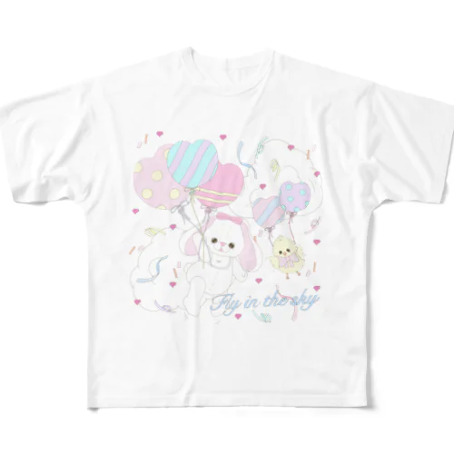 ちーちゃん　ぴびあちゃん　バルーン フルグラフィックTシャツ