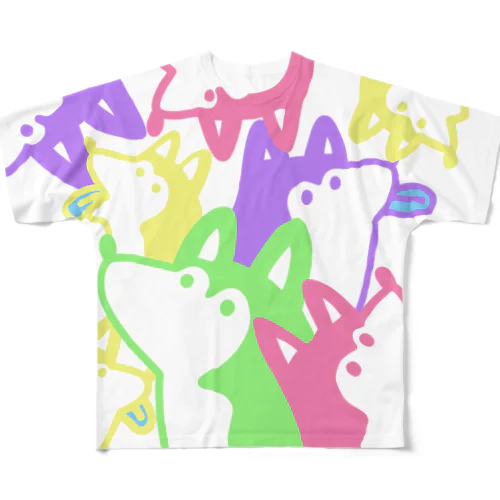 ゆるハスキー【サイケデリック】 All-Over Print T-Shirt