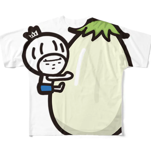 白なすときく フルグラフィックTシャツ