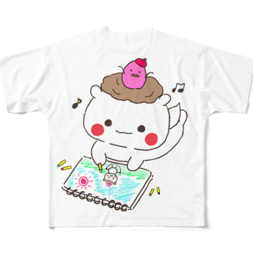 もち三郎のお絵描きタイム All-Over Print T-Shirt