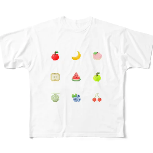 16×16のドット絵フルーツ All-Over Print T-Shirt