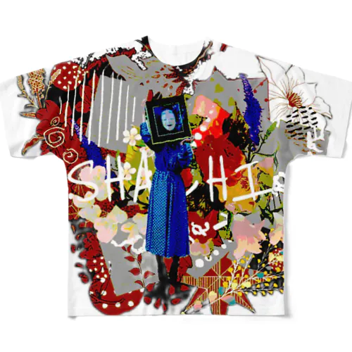 コラージュSHACHI フルグラフィックTシャツ