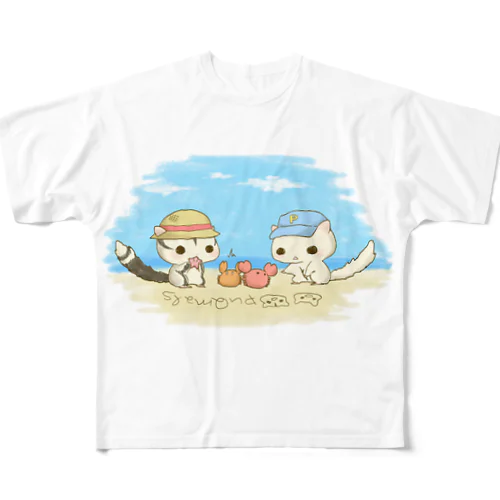 puQmals フクモモsummer フルグラフィックTシャツ