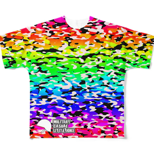 ヘルメット付きロゴｘCasualCamo Rainbow フルグラフィックTシャツ