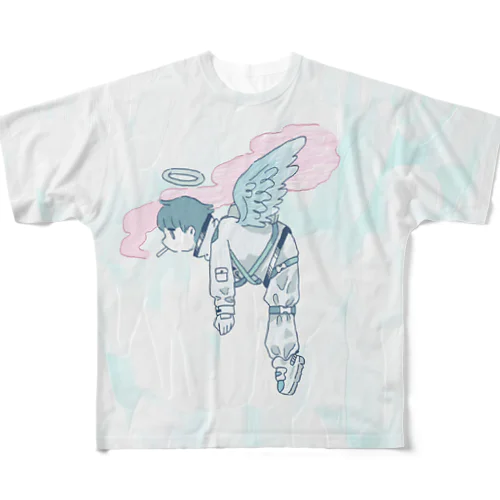 宇宙飛行士天使 All-Over Print T-Shirt