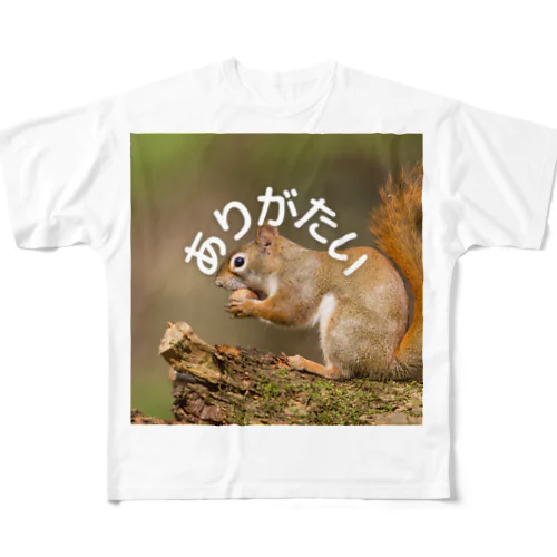 ありがたい-りす-正方形 All-Over Print T-Shirt