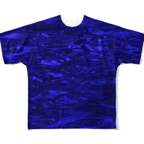 water surface 009 navy blue フルグラフィックTシャツ