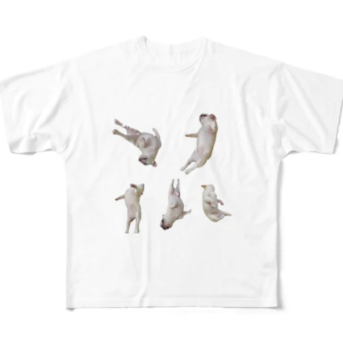 転がる犬 All-Over Print T-Shirt