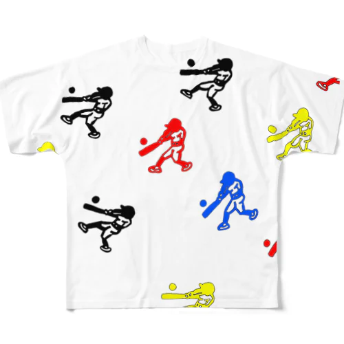 野球めいいっぱい 野球 All-Over Print T-Shirt