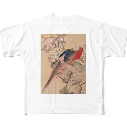 浮世絵 UKIYOE 円山応挙；金鶏 フルグラフィックTシャツ