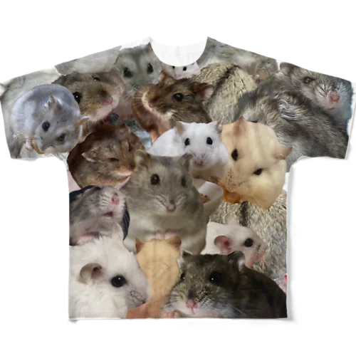 ハムスターがいっぱい！ All-Over Print T-Shirt