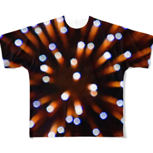 開く花火の世界 All-Over Print T-Shirt