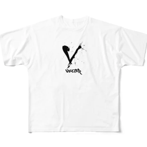 vector ロゴ フルグラフィックTシャツ