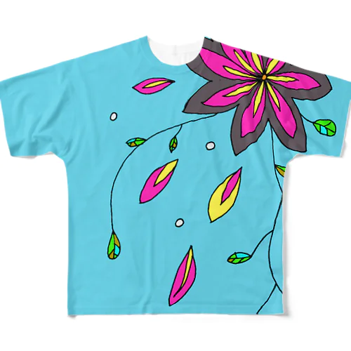 お花も大好き All-Over Print T-Shirt