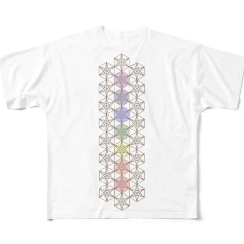 KASANE-RINDOU-チャクラカラー フルグラフィックTシャツ