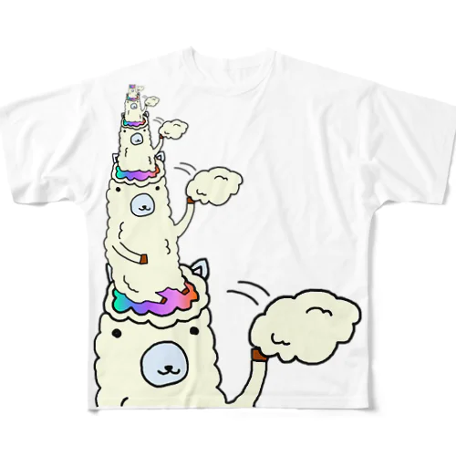 アルパカッ！パカッ！ フルグラフィックTシャツ