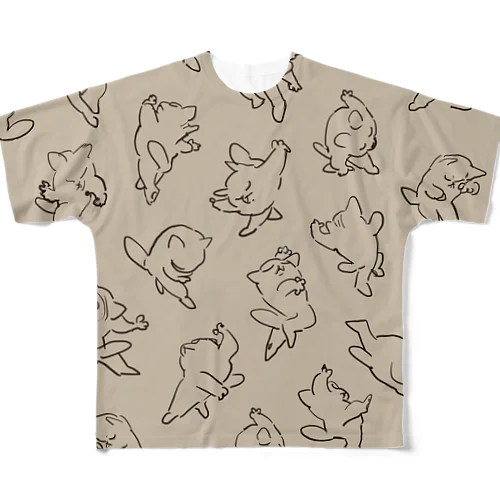 ダンス(サンドベージュ) All-Over Print T-Shirt