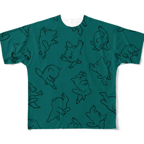 ダンス(青緑) All-Over Print T-Shirt