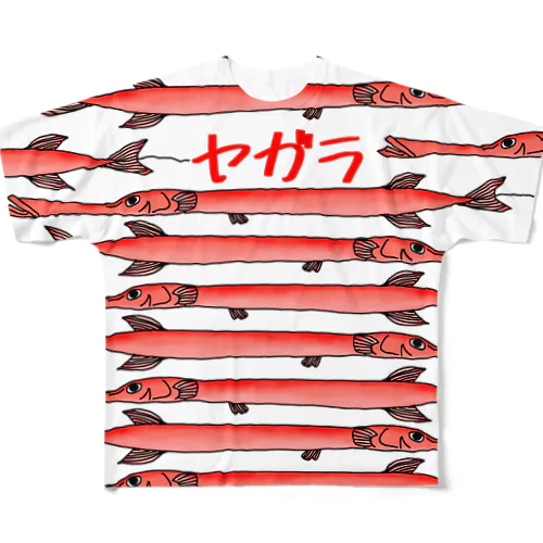 総柄ヤガラちゃん All-Over Print T-Shirt