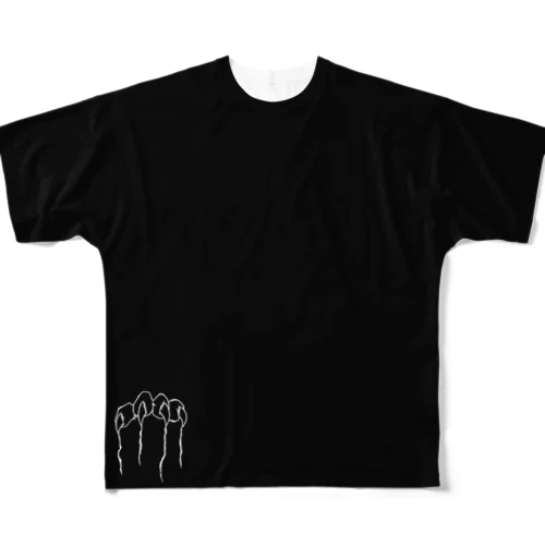 シンプル　虎　黒ver. フルグラフィックTシャツ