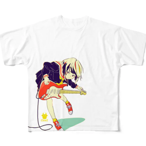 ストラトキャスター少女 All-Over Print T-Shirt