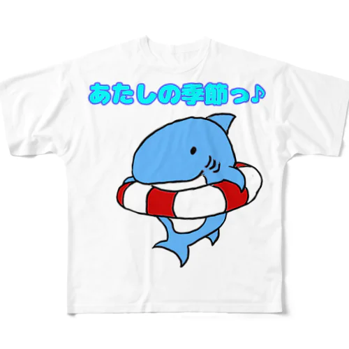 夏サメ フルグラフィックTシャツ