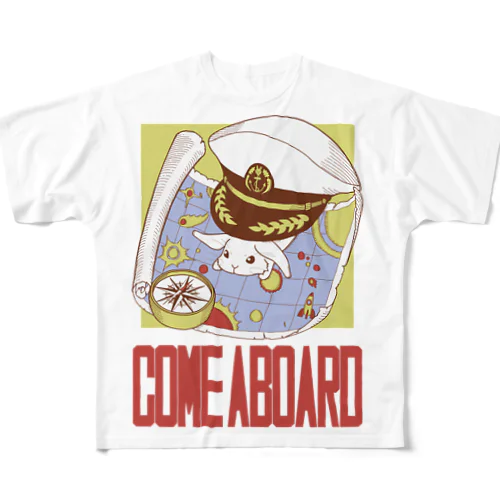 羅針盤と宇宙と船長うさぎ All-Over Print T-Shirt